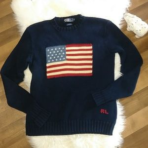 SOLD* 90s Polo Ralph Lauren Sweater American flag